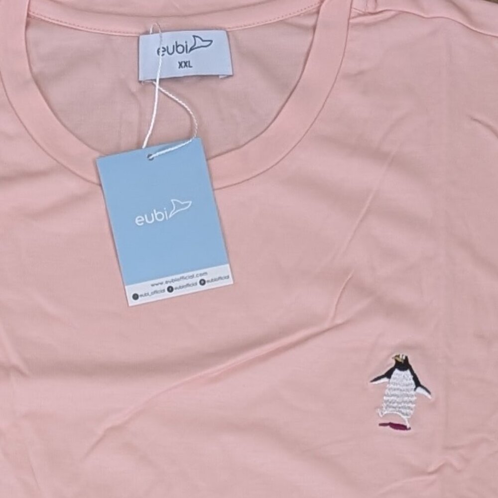 NWT Eubi premier Bamboo Short Sleeve T-Shirt Pink with Embroidered Penguin XXL - Picture 2 of 5